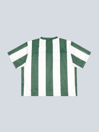 Mesh Soccer T-Shirt - Green-White Striped