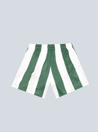 Mesh Shorts - Green-White Striped