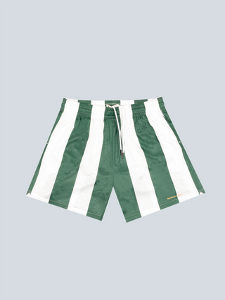 Mesh Shorts - Green-White Striped