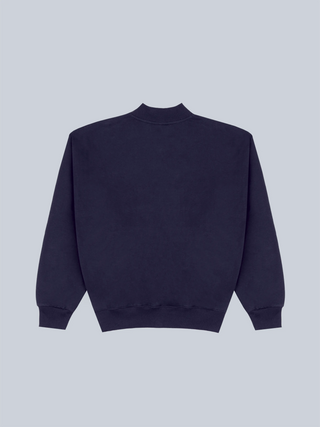 Eyelet Zip Up - Navy