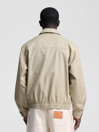 Script Logo Distressed Jacket - Olive Green