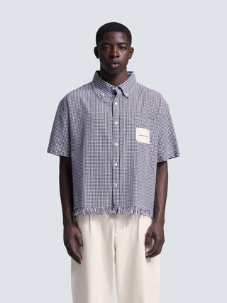 Distressed Farmer’s Shirt SS - Black