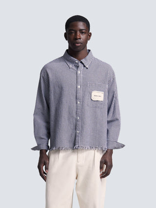 Distressed Farmer’s Shirt LS - Black