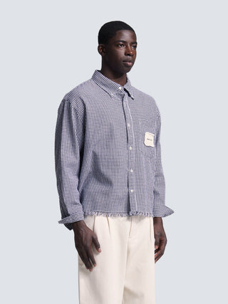Distressed Farmer’s Shirt LS - Black
