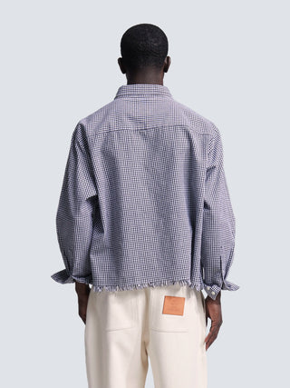 Distressed Farmer’s Shirt LS - Black