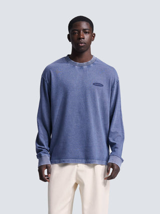 Distressed "F*ck Off I'm Gardening" Longsleeve - Washed Midnight Blue