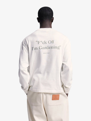 "F*ck Off I'm Gardening” Longsleeve Distressed - White