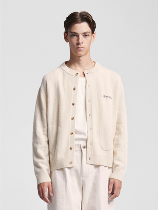 Script Logo Button-up Knit - Sand