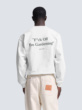 Distressed “F*ck Off I'm Gardening” Crewneck - Grey Melange