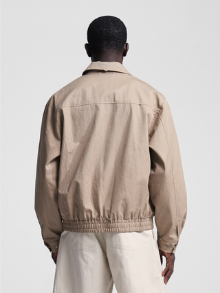Script Logo Distressed Jacket - Sand
