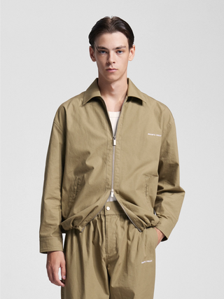 Ripstop Text Logo Jacket - Olive Green
