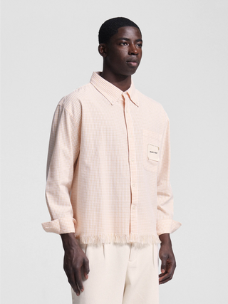 Distressed Farmer's Shirt Longsleeve - Orange