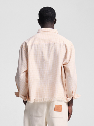 Distressed Farmer's Shirt Longsleeve - Orange