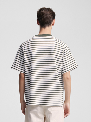 Varsity Striped T-shirt - Olive Green