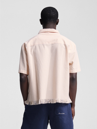Distressed Farmer's Shirt Shortsleeve - Orange
