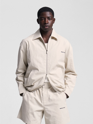Ripstop Text Logo Jacket - Off White