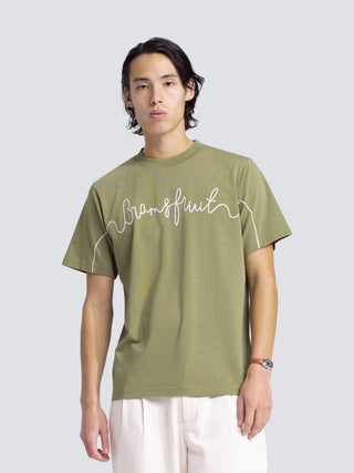 Garden Hose Chain Stitch T-Shirt - Olive Green