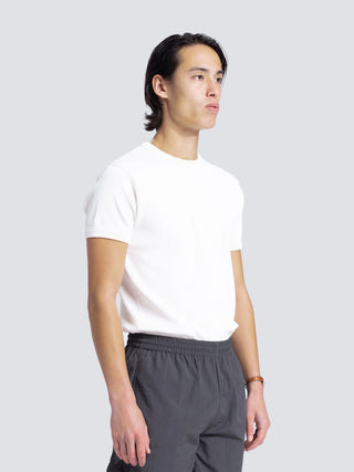 Heavy Rib T-Shirt Distressed - White