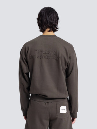 Cut & Sew “F*ck Off I'm Gardening” Crewneck - Washed Charcoal