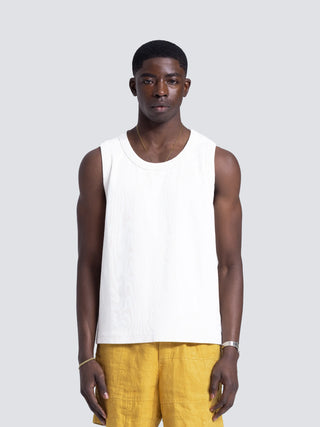 Heavy Rib Tanktop Distressed - White