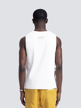 Heavy Rib Tanktop Distressed - White