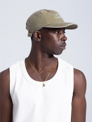 F*ck Off I'm Gardening Cap Distressed - Washed Olive Green