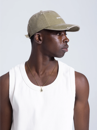 Logo Cap Distressed - Washed Olive Green