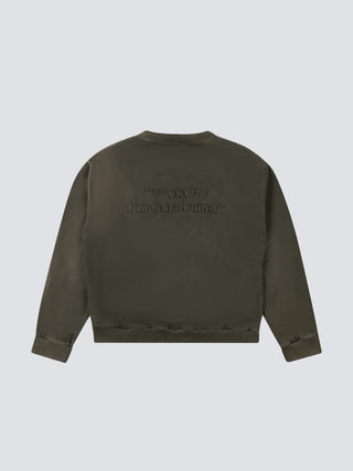 Cut & Sew “F*ck Off I'm Gardening” Crewneck - Washed Charcoal Black