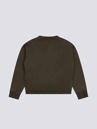 Garden Hose Chain Stitch Crewneck - Solid Charcoal