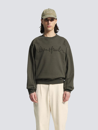 Garden Hose Chain Stitch Crewneck - Solid Charcoal