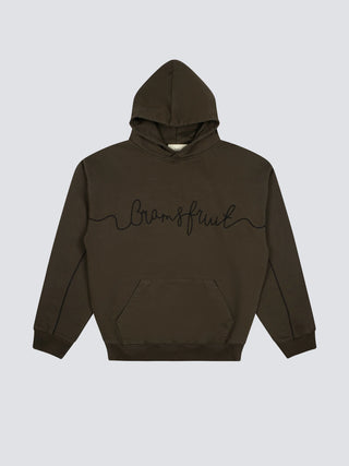 Garden Hose Chain Stitch Hoodie - Solid Charcoal Black