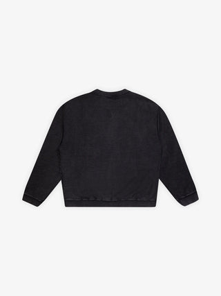 Chest Pocket Crewneck - Washed Charcoal Black