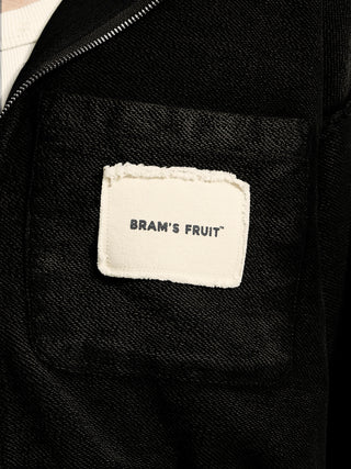 Chest Pocket Zipper Hoodie - Washed Charcoal