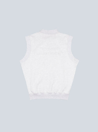 Cut & Sew “F*ck Off I'm Gardening” Sleeveless Vest - Grey Melange