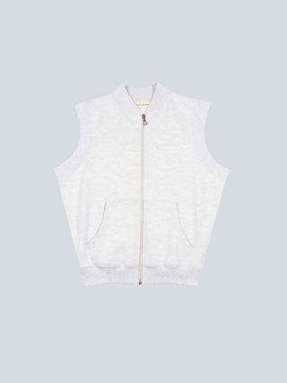 Cut & Sew “F*ck Off I'm Gardening” Sleeveless Vest - Grey Melange