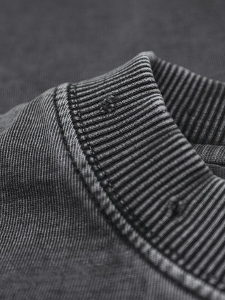 Distresssed Quote Longsleeve - Washed Shadow Black