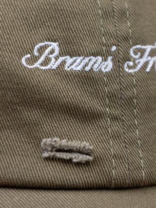 Distressed Script Logo Cap - Olive Green