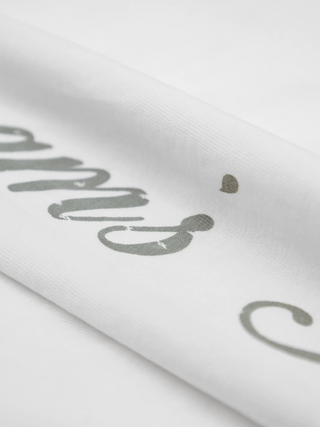 Distressed Script Logo Longsleeve - Off White