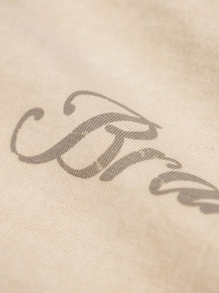 Distressed Script Logo T-shirt - Clay