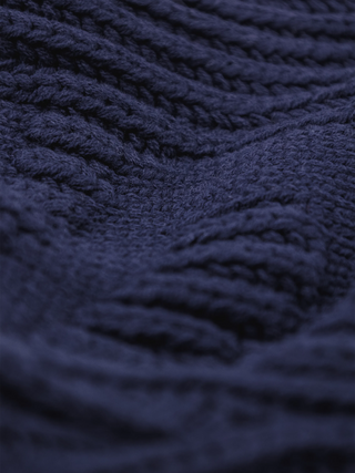Fisherman Quarter Zip Knit - Midnight Blue
