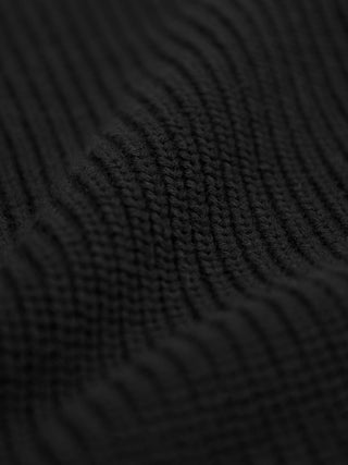 Full Zip Stamp Knit - Black
