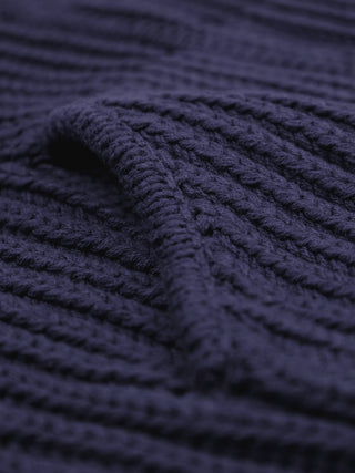 Hooded Fisherman Knit - Navy