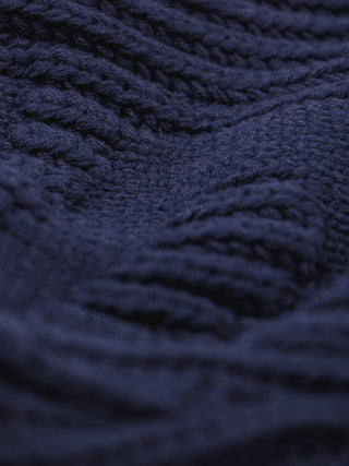 Hooded Fisherman Knit - Navy