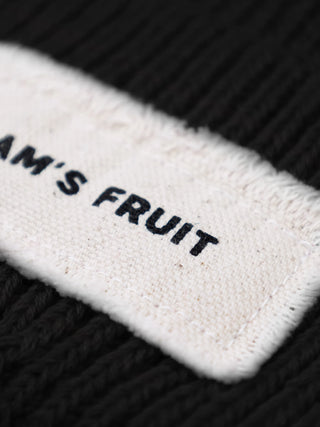 Distressed Label Beanie - Black
