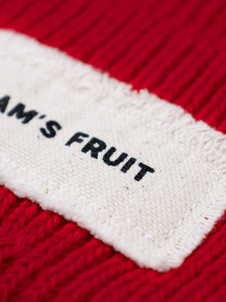 Distressed Label Beanie - Red