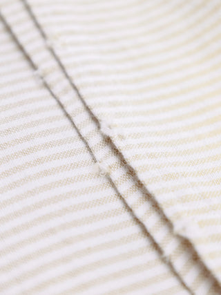 Striped Oxford Shirt distressed Longsleeve  - Sand