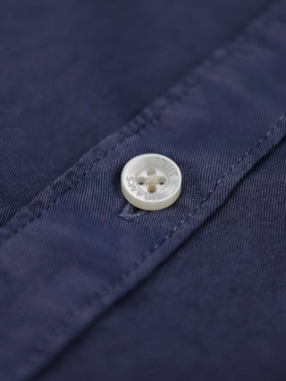 Dyed Script logo Shirt LS - Washed Midnight Blue