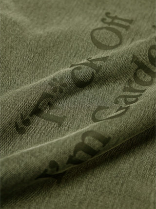 Distressed F*ck Off I'm Gardening Hoodie - Washed Olive Green