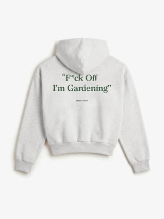 Distressed “F*ck Off I’m Gardening” Hoodie - Natural Melange
