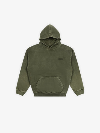 Distressed F*ck Off I'm Gardening Hoodie - Washed Olive Green